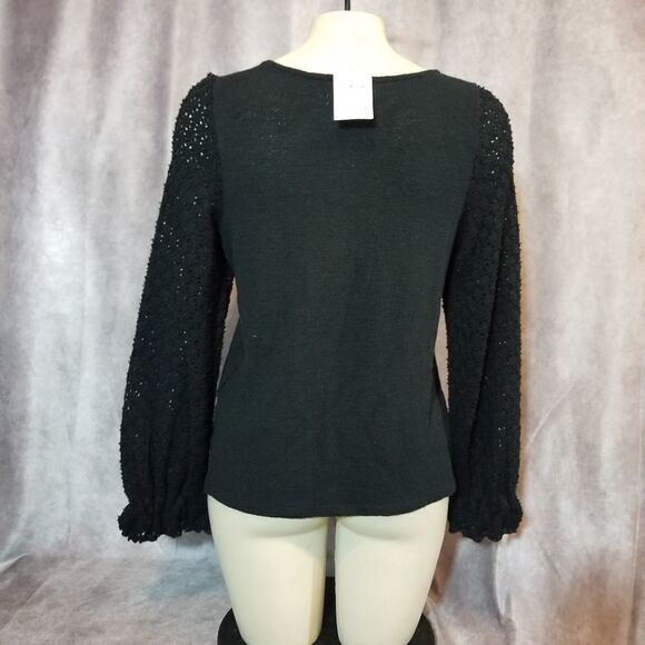 Madewell Texture‎ & Thread Eyelet Mix Ruffle Sleeve Top Size XS - Picture 4 of 5
